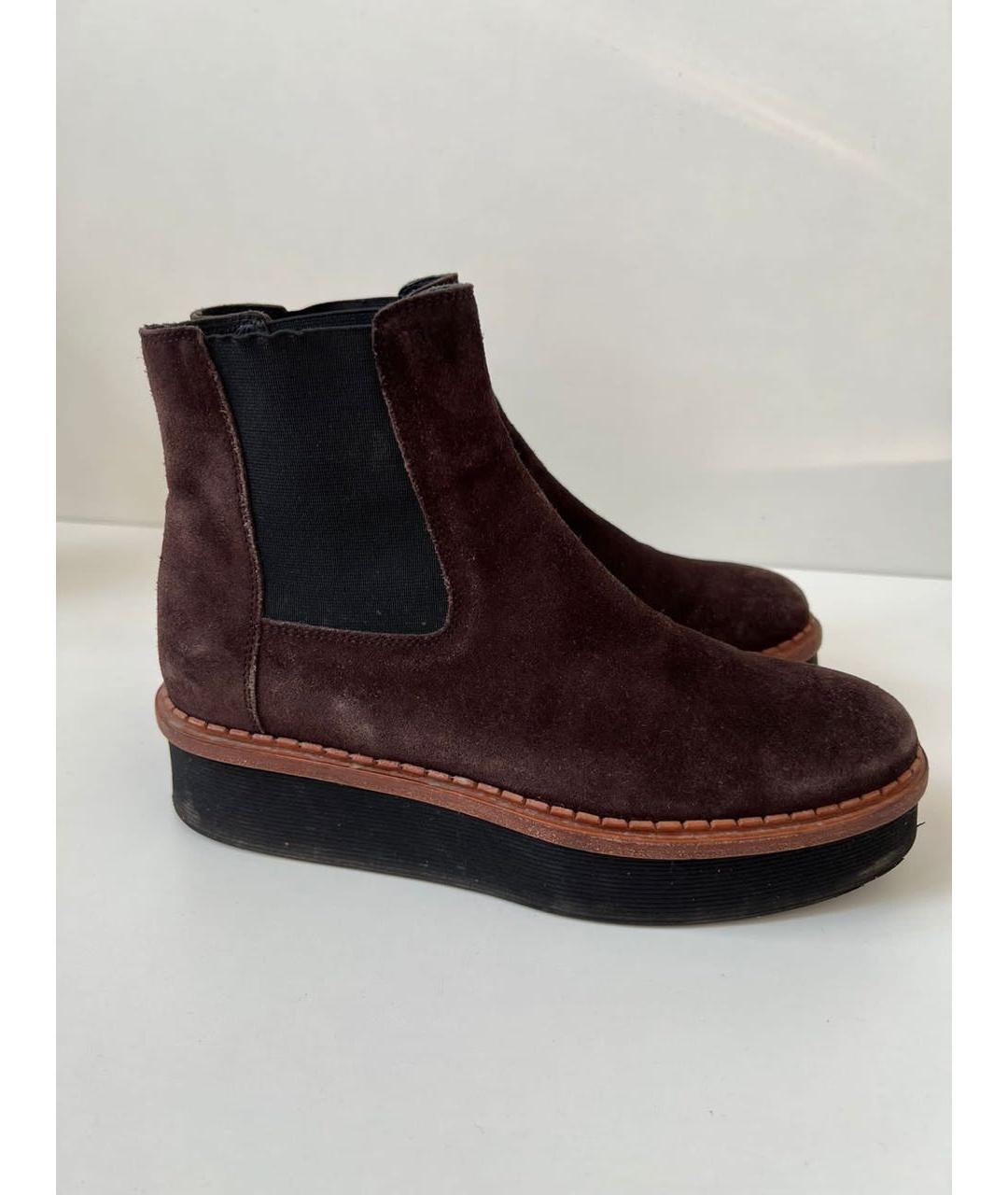 TOD'S Коричневые замшевые полусапоги, фото 9