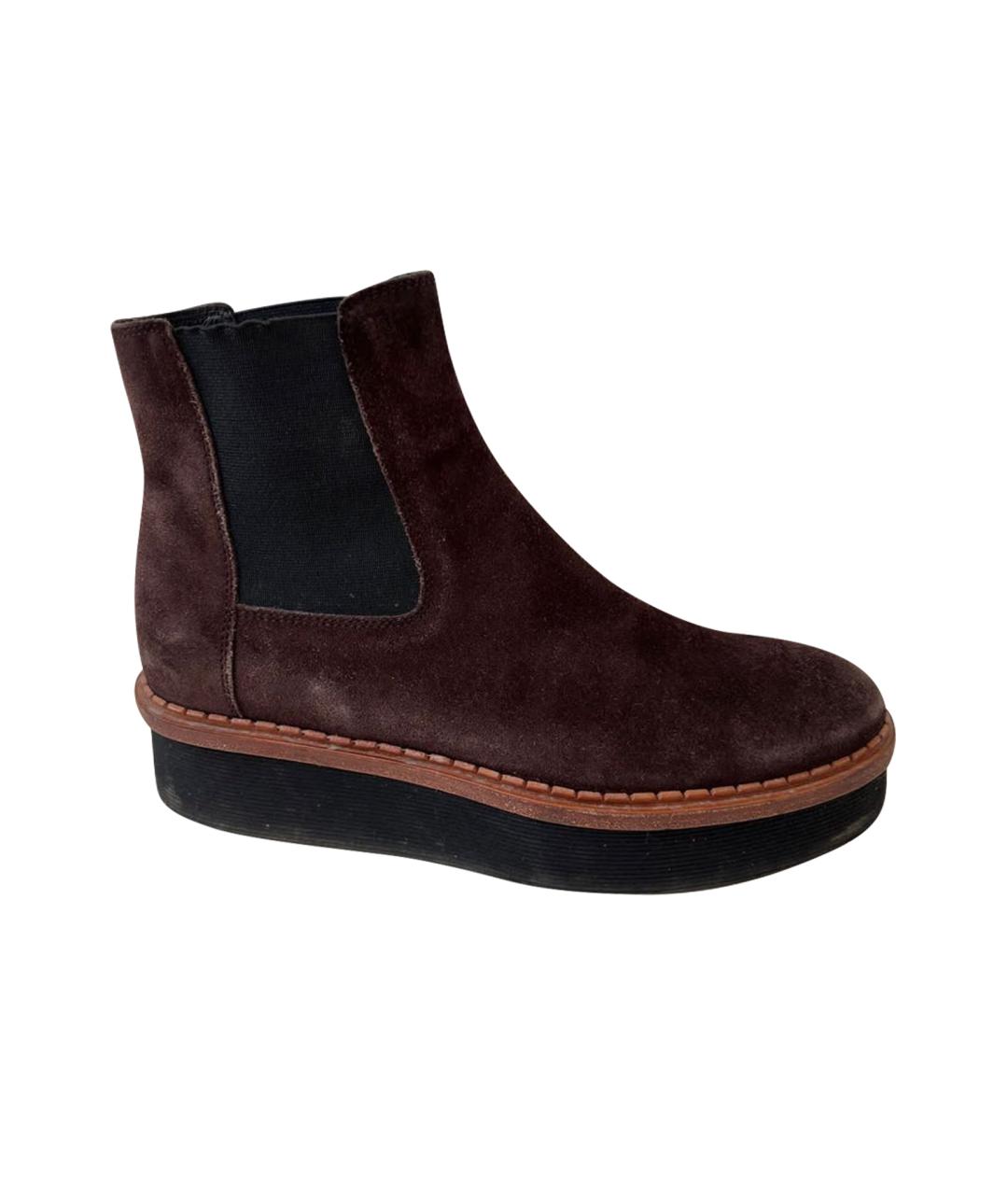 TOD'S Коричневые замшевые полусапоги, фото 1