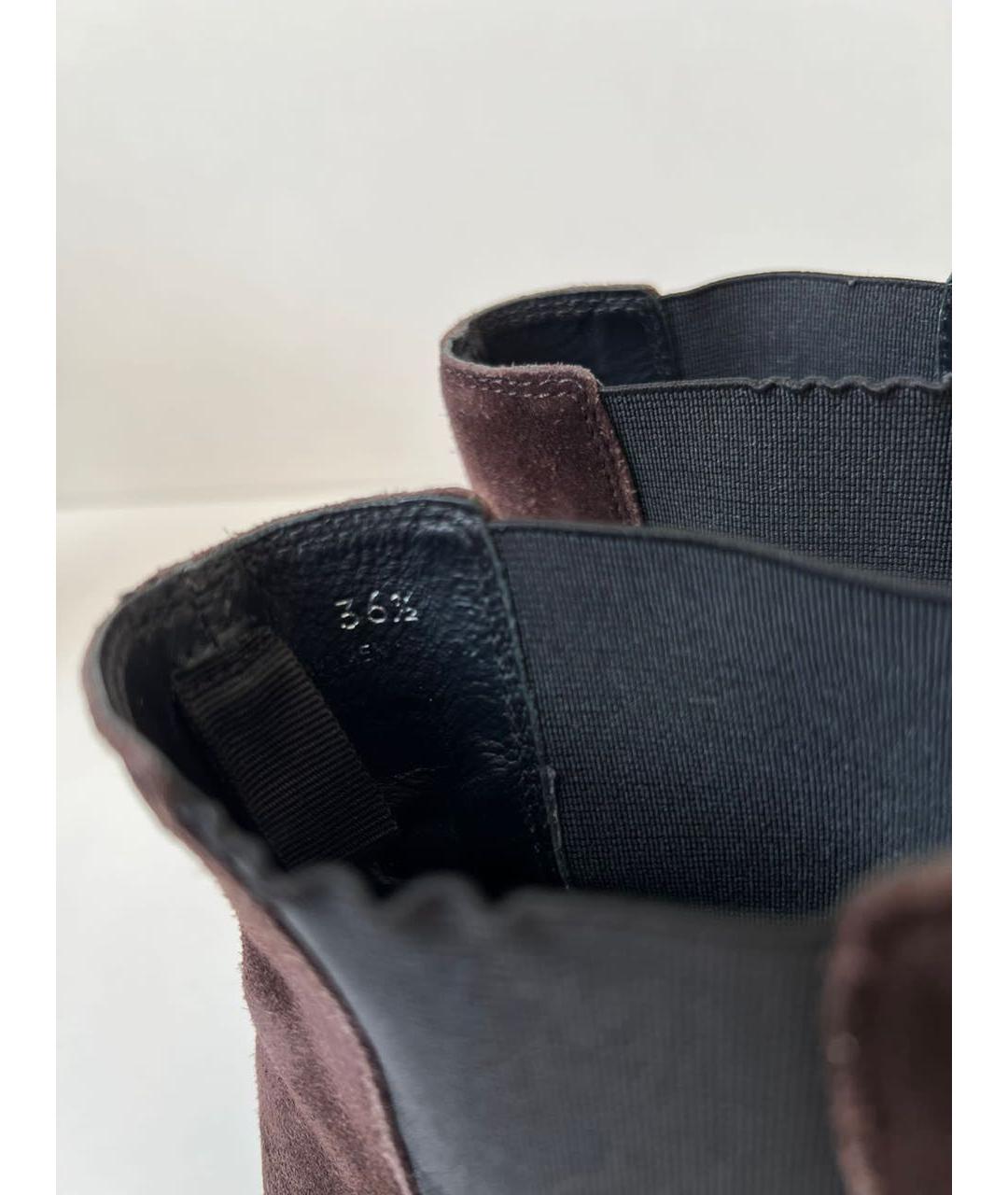 TOD'S Коричневые замшевые полусапоги, фото 5