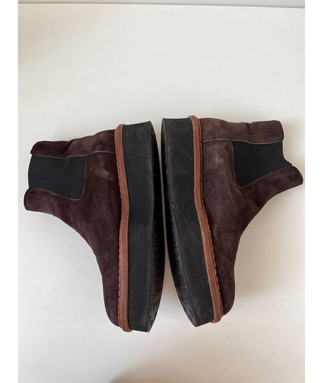 TOD'S Коричневые замшевые полусапоги, фото 4