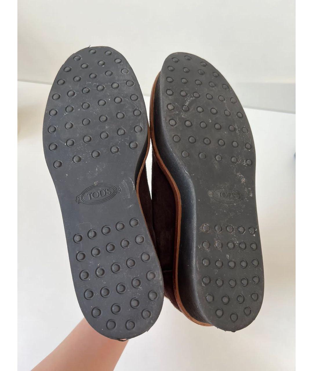 TOD'S Коричневые замшевые полусапоги, фото 6