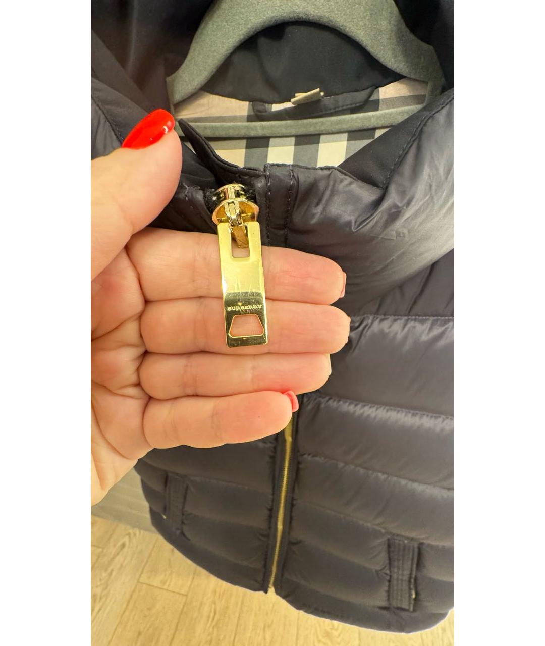 BURBERRY Темно-синий полиэстеровый жилет, фото 5