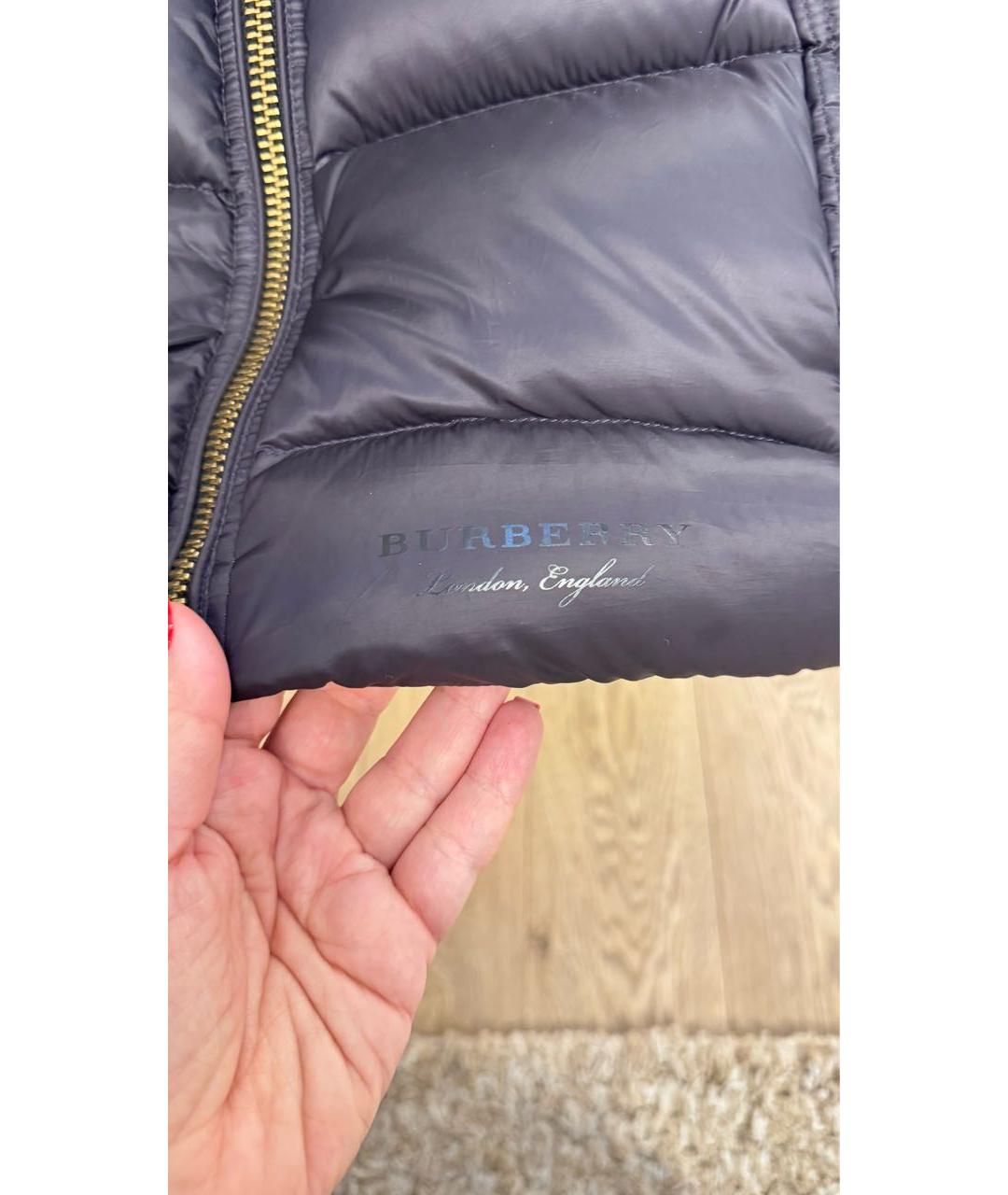 BURBERRY Темно-синий полиэстеровый жилет, фото 4
