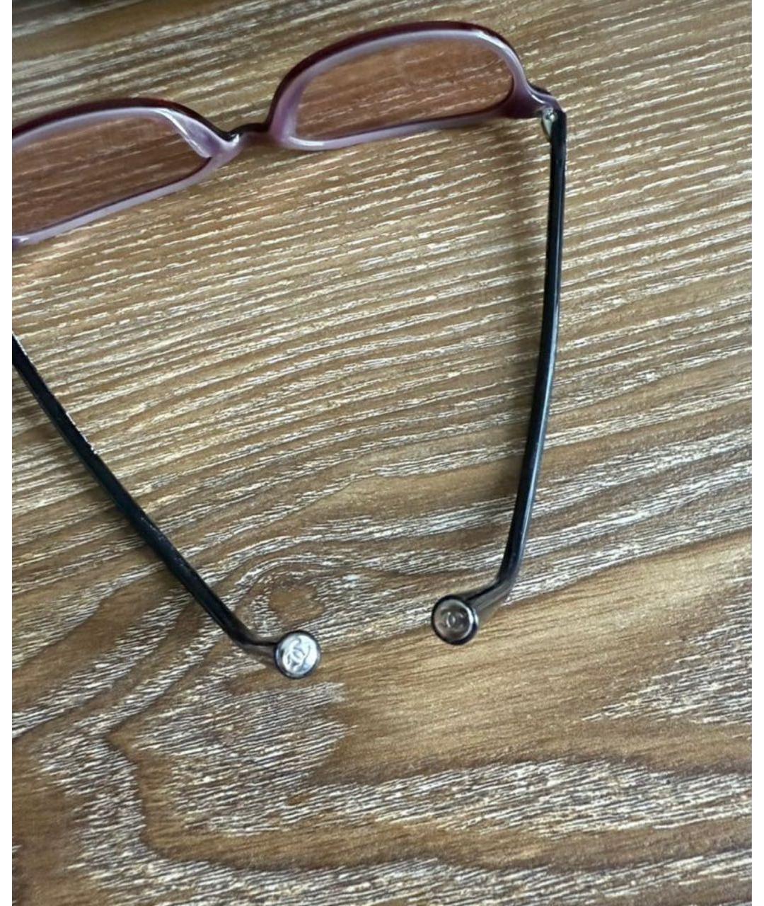 CHANEL Бордовые пластиковые солнцезащитные очки, фото 4