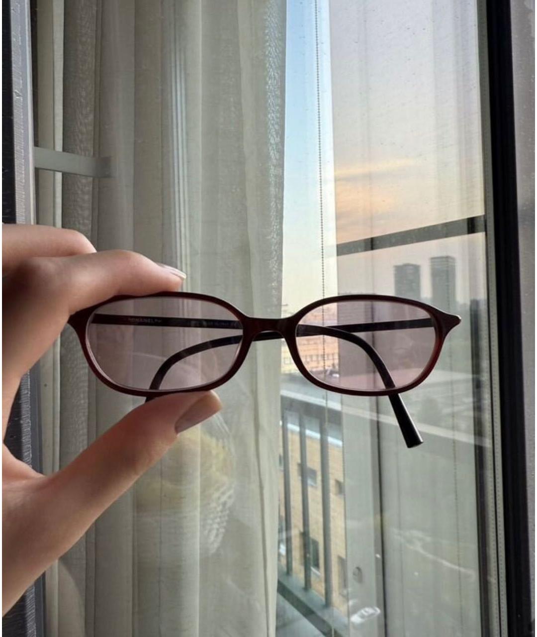 CHANEL Бордовые пластиковые солнцезащитные очки, фото 6