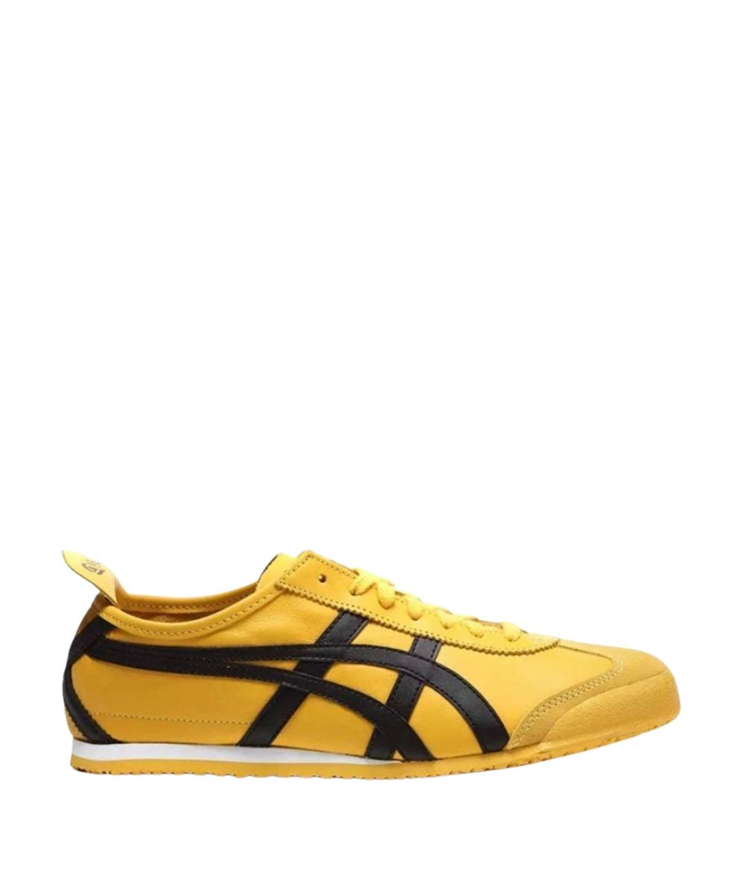 ONITSUKA TIGER Желтые кожаные низкие кроссовки / кеды, фото 1
