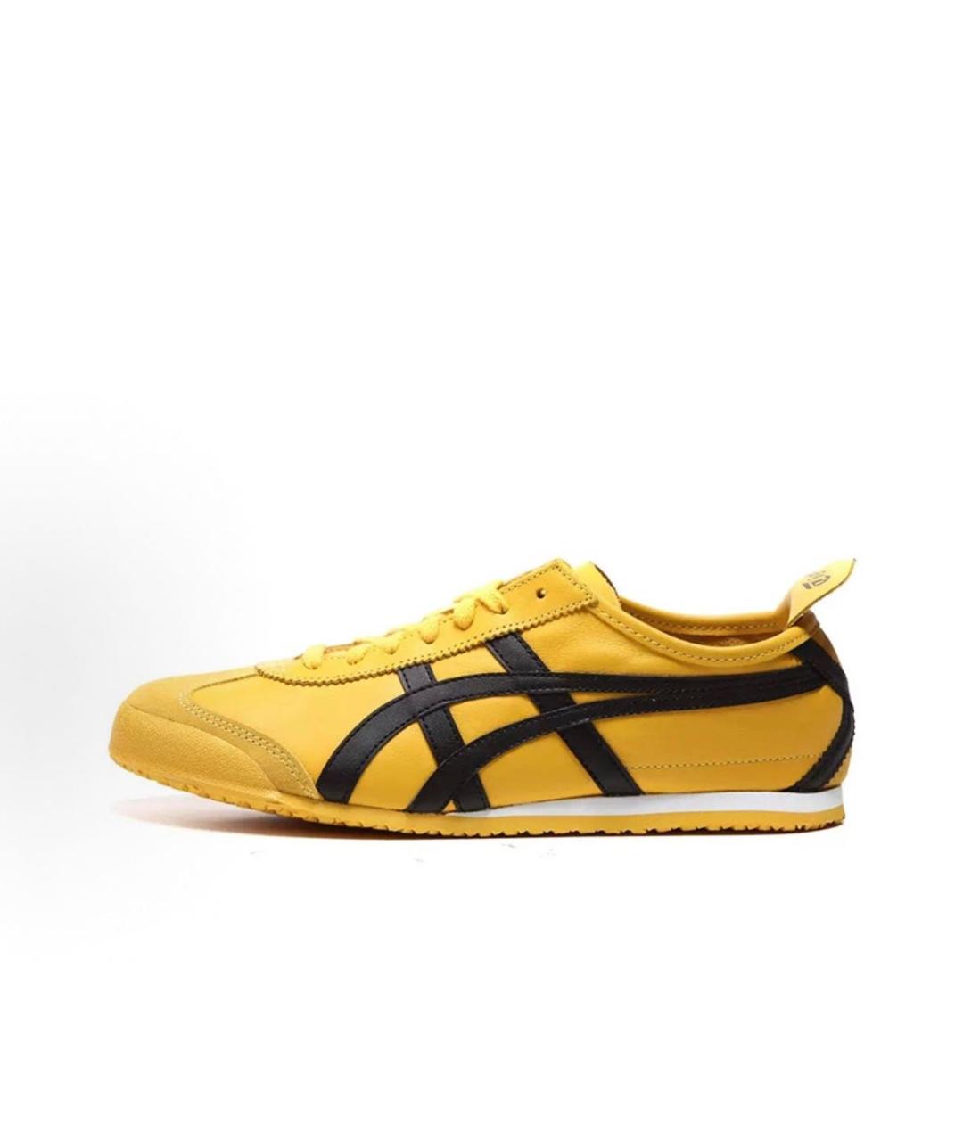 ONITSUKA TIGER Желтые кожаные низкие кроссовки / кеды, фото 3