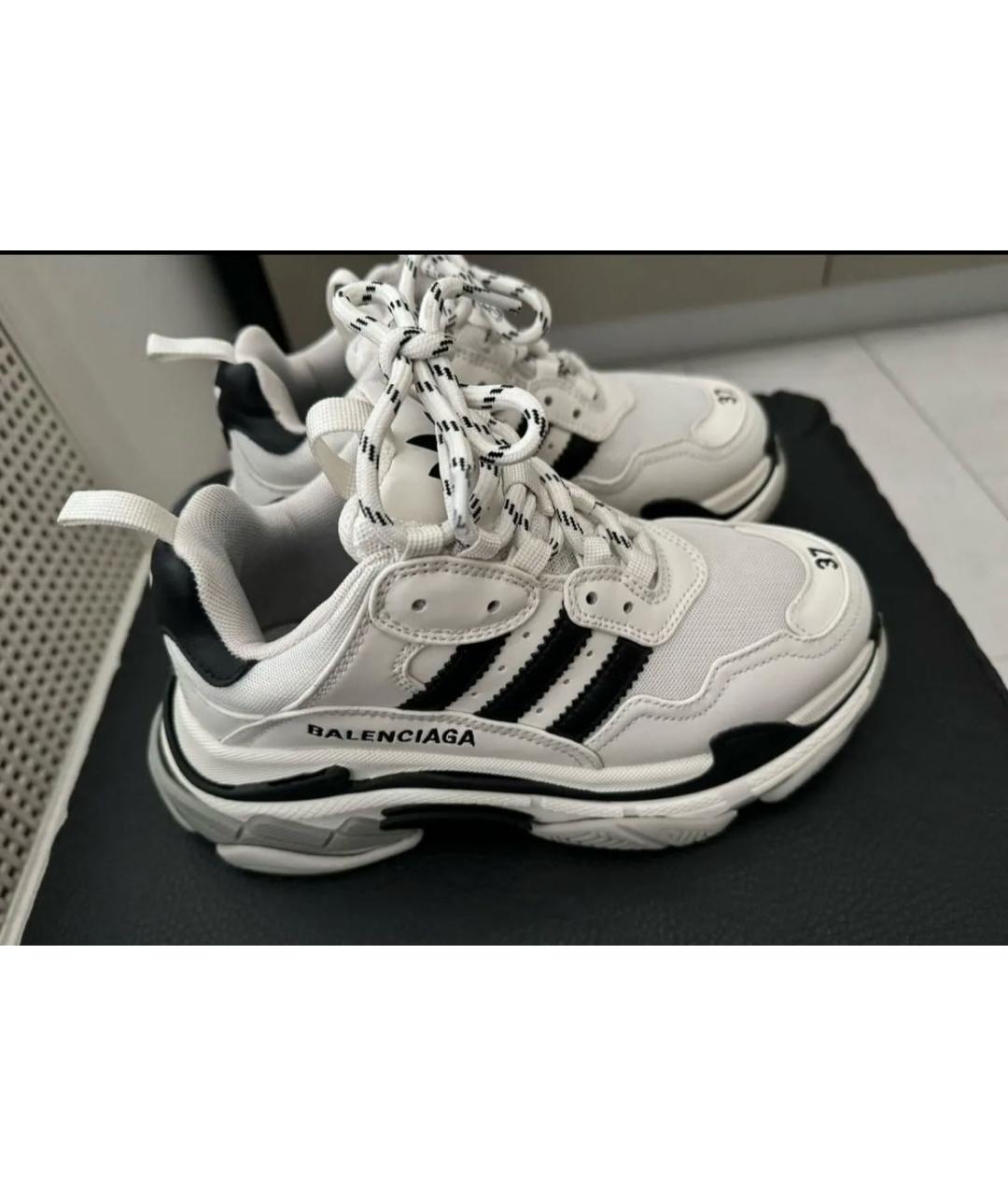 BALENCIAGA Белые текстильные кроссовки, фото 8