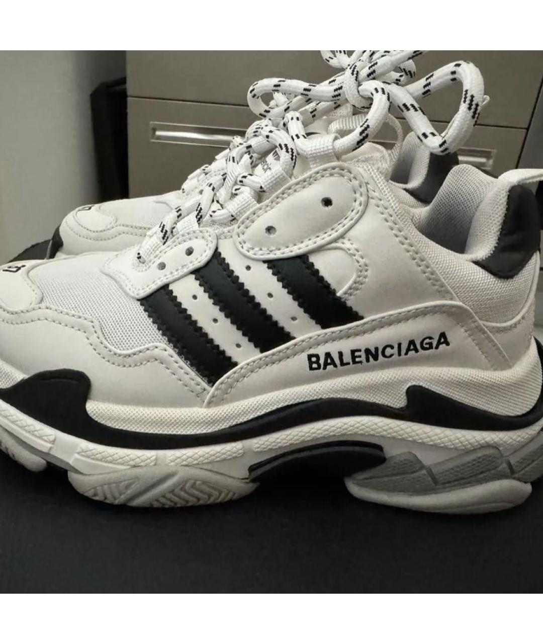 BALENCIAGA Белые текстильные кроссовки, фото 3