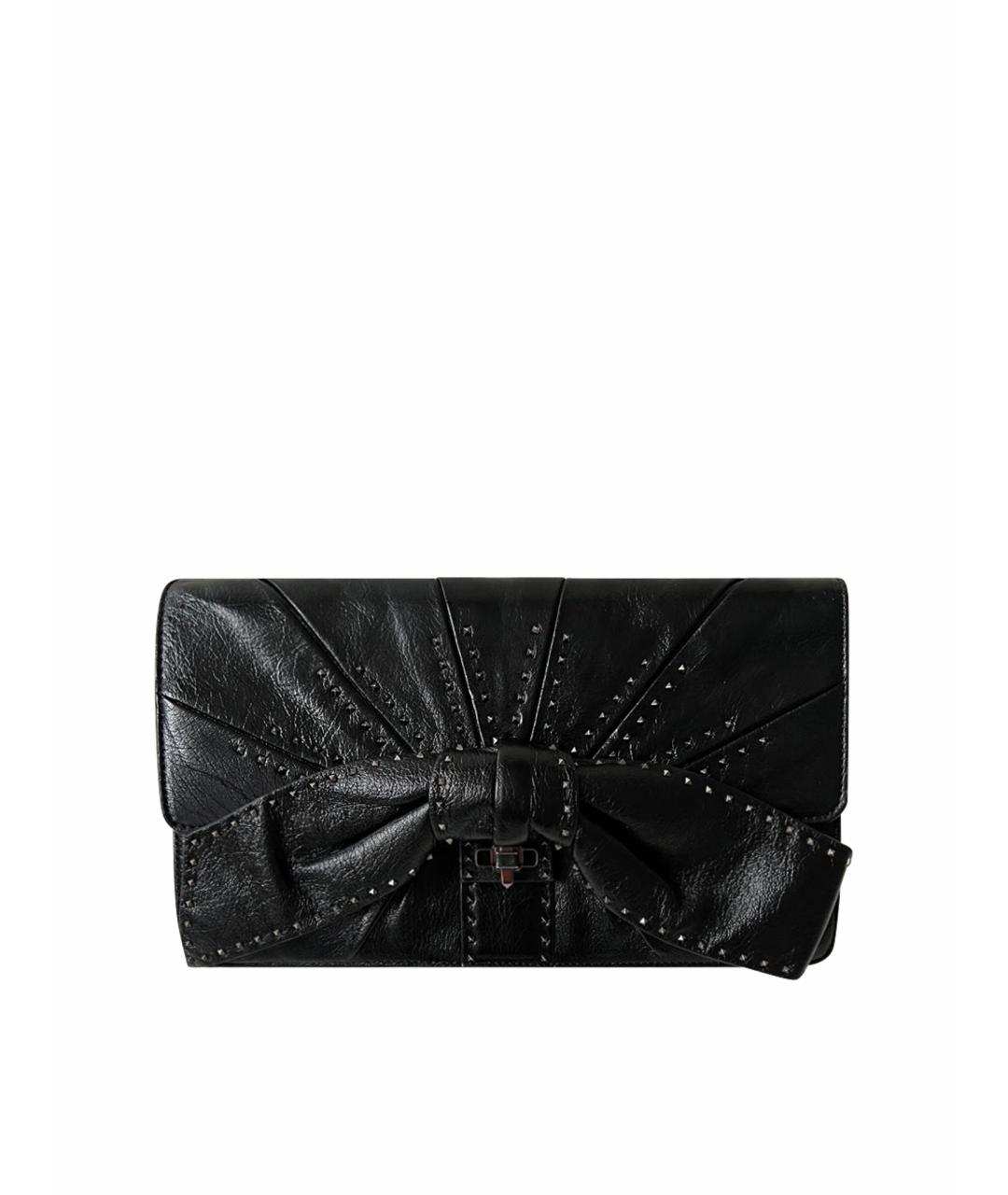 VALENTINO Черная кожаная сумка через плечо, фото 1