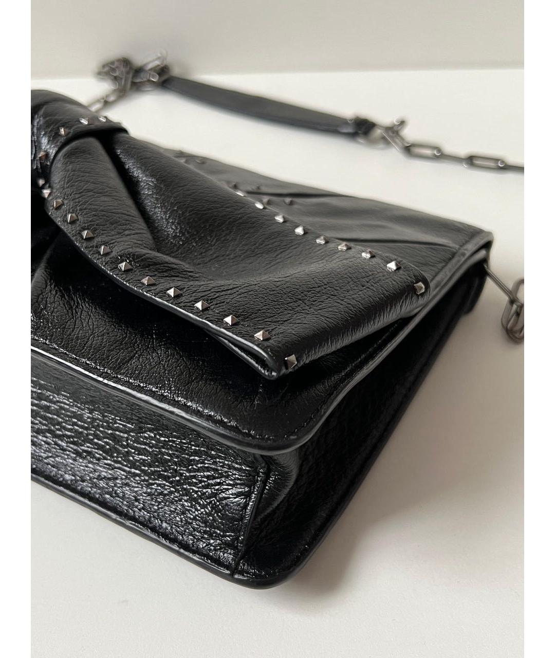 VALENTINO Черная кожаная сумка через плечо, фото 2