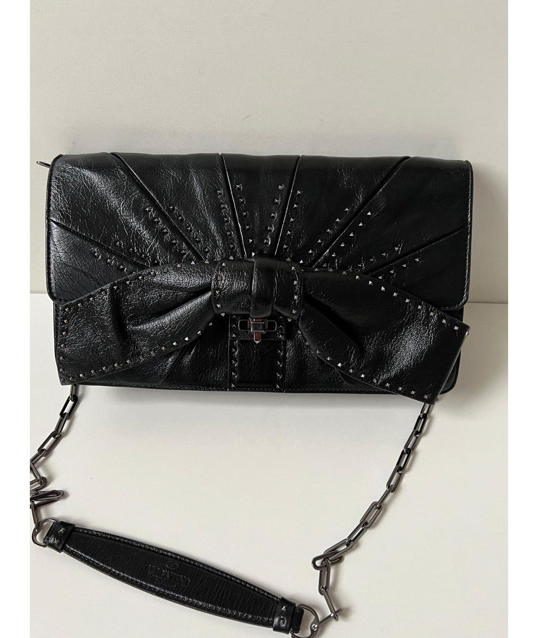 VALENTINO Черная кожаная сумка через плечо, фото 9