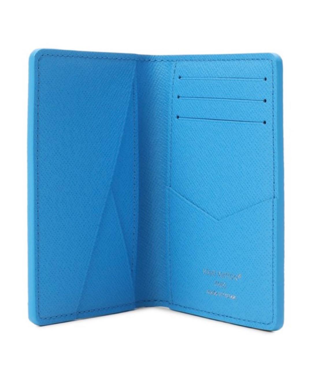 LOUIS VUITTON Голубой кожаный кардхолдер, фото 3