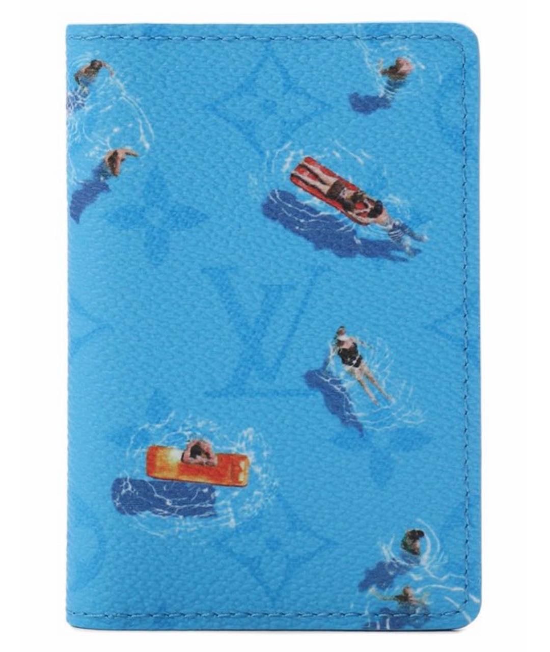 LOUIS VUITTON Голубой кожаный кардхолдер, фото 1