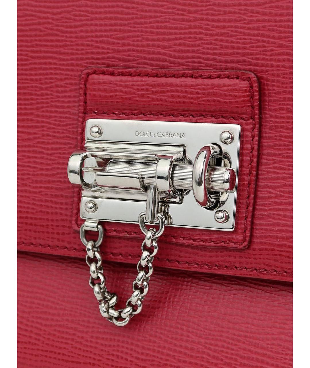 DOLCE&GABBANA Красная кожаная сумка через плечо, фото 7