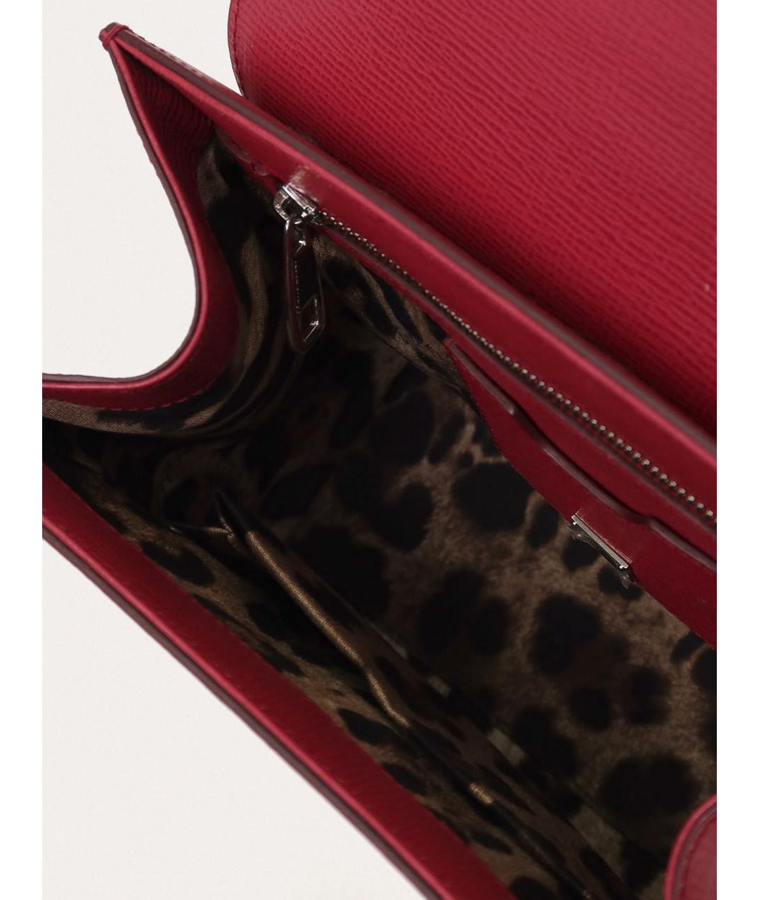 DOLCE&GABBANA Красная кожаная сумка через плечо, фото 4