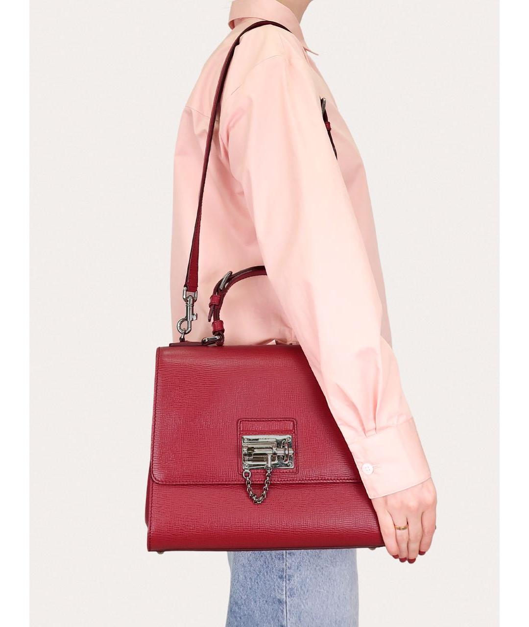 DOLCE&GABBANA Красная кожаная сумка через плечо, фото 8
