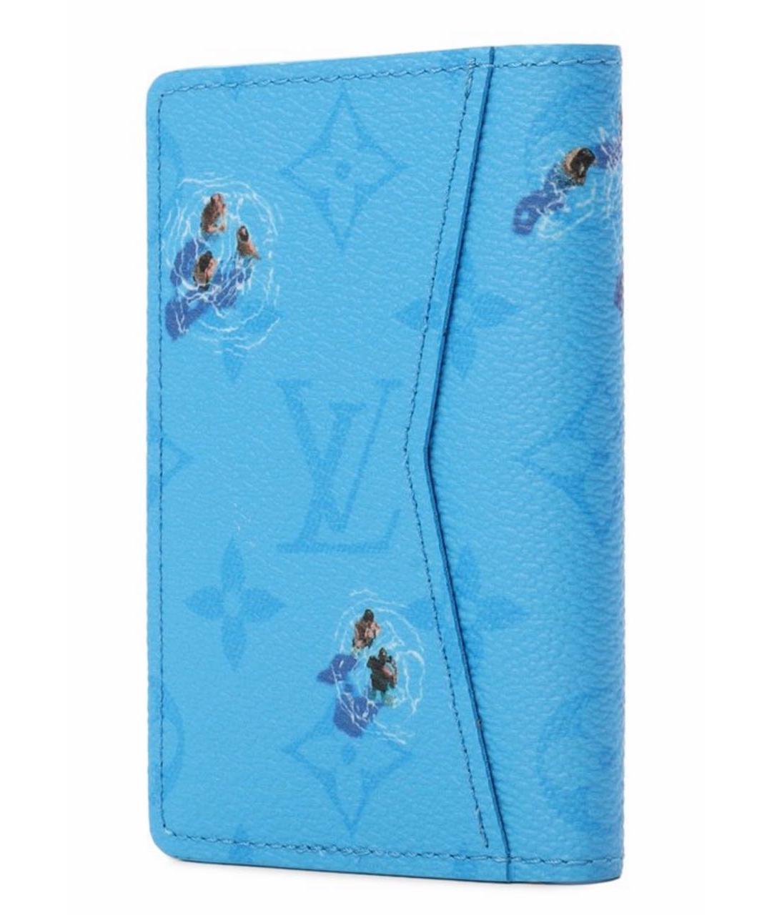 LOUIS VUITTON Голубой кожаный кардхолдер, фото 2