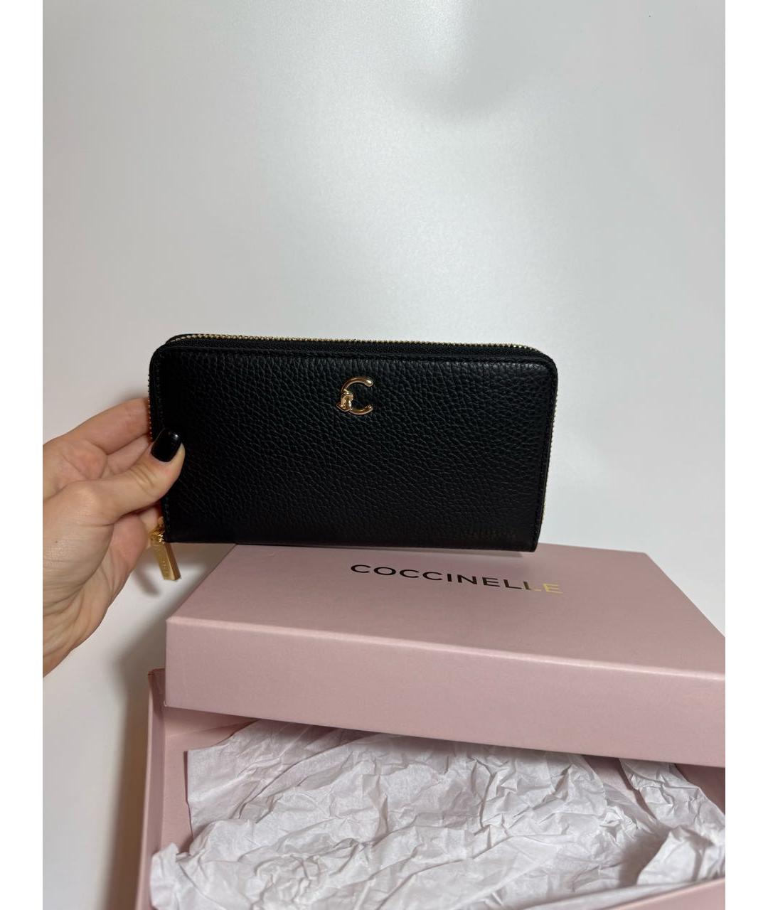 COCCINELLE Черный кожаный кошелек, фото 4