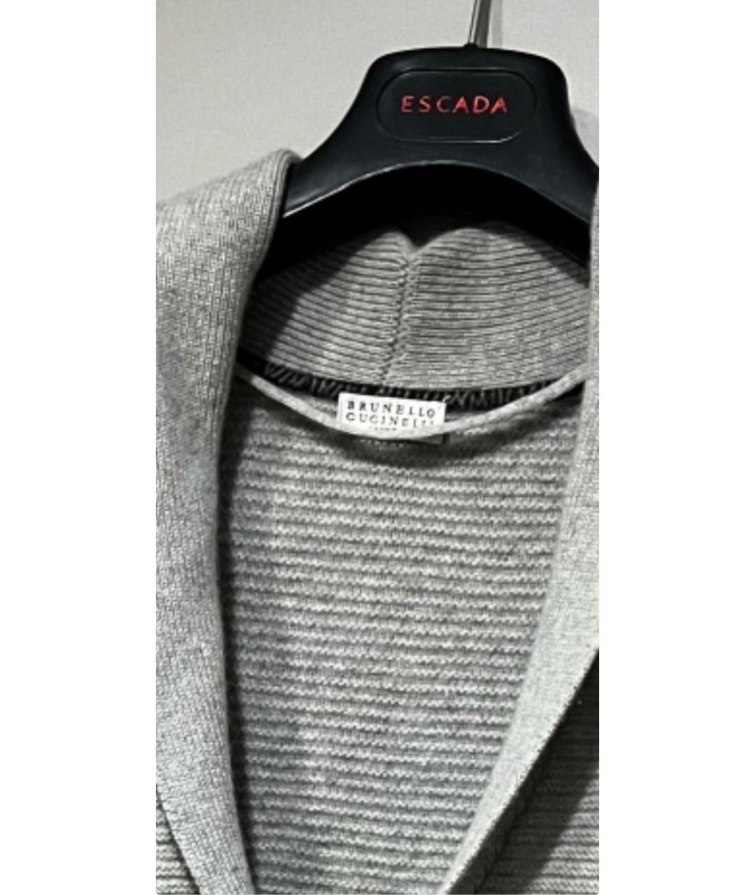 BRUNELLO CUCINELLI Серый кашемировый кардиган, фото 3