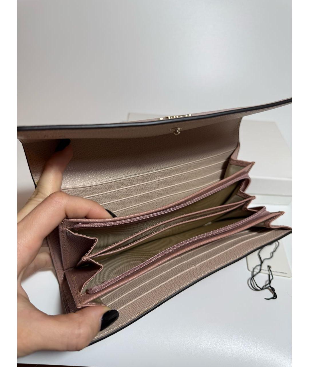 FURLA Розовый кожаный кошелек, фото 4