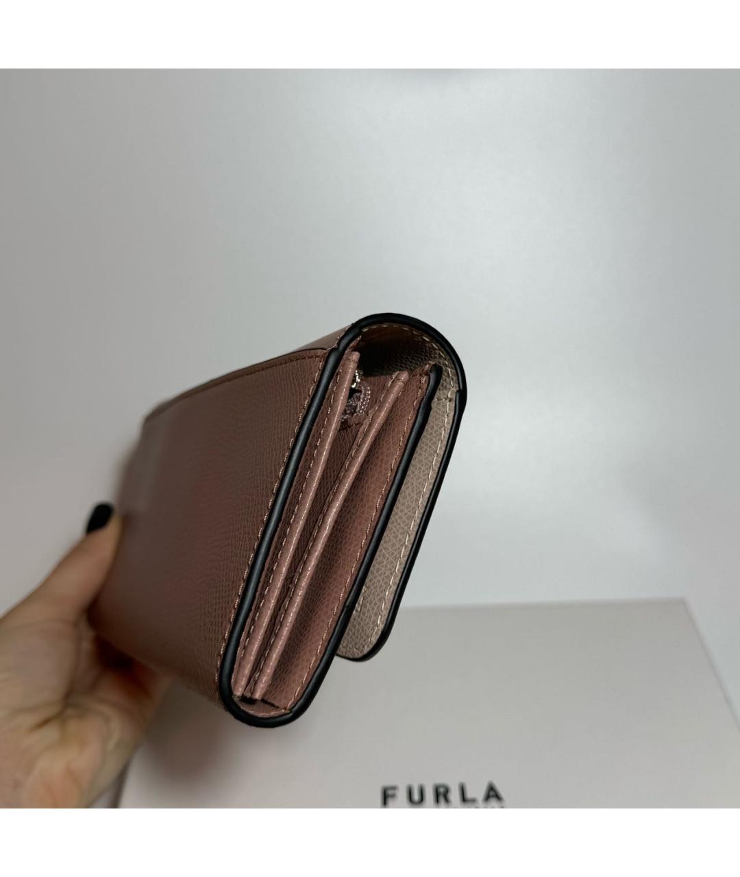 FURLA Розовый кожаный кошелек, фото 3