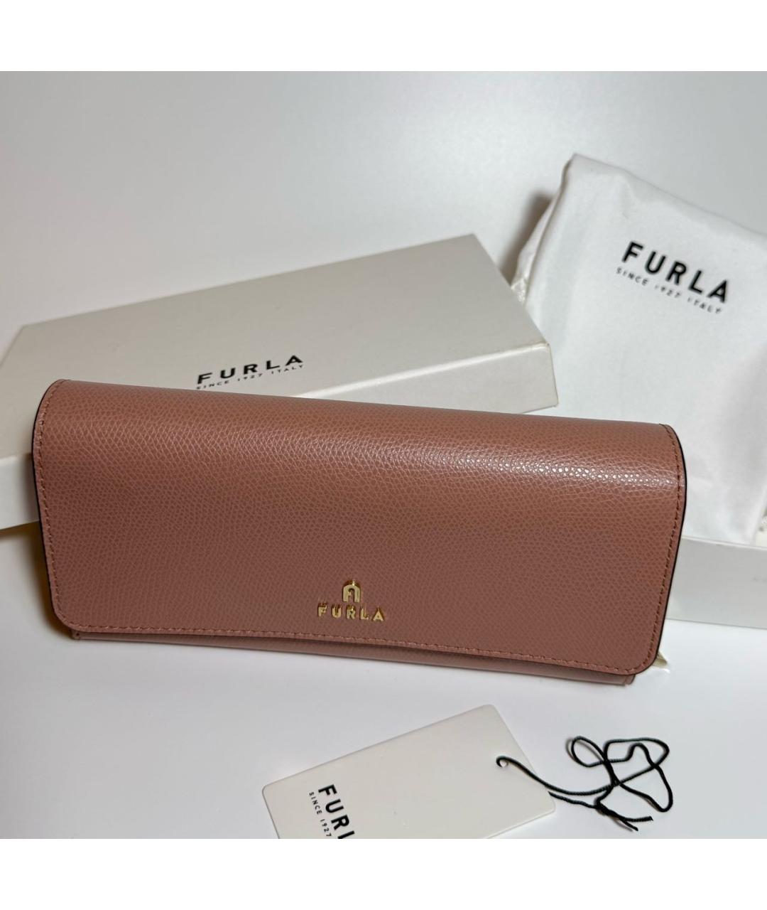 FURLA Розовый кожаный кошелек, фото 5