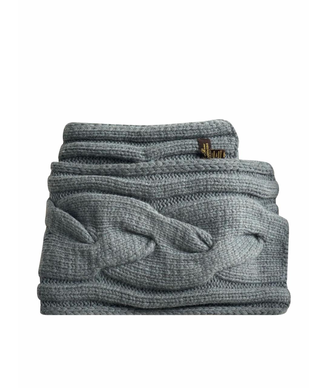 LORO PIANA Серый кашемировый шарф, фото 1