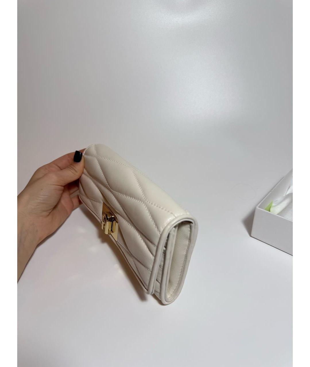 FURLA Белый кожаный кошелек, фото 2