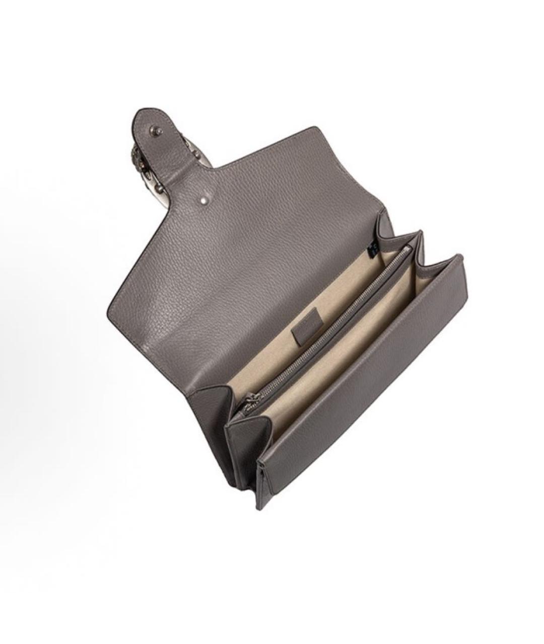 GUCCI Серая кожаная сумка через плечо, фото 3