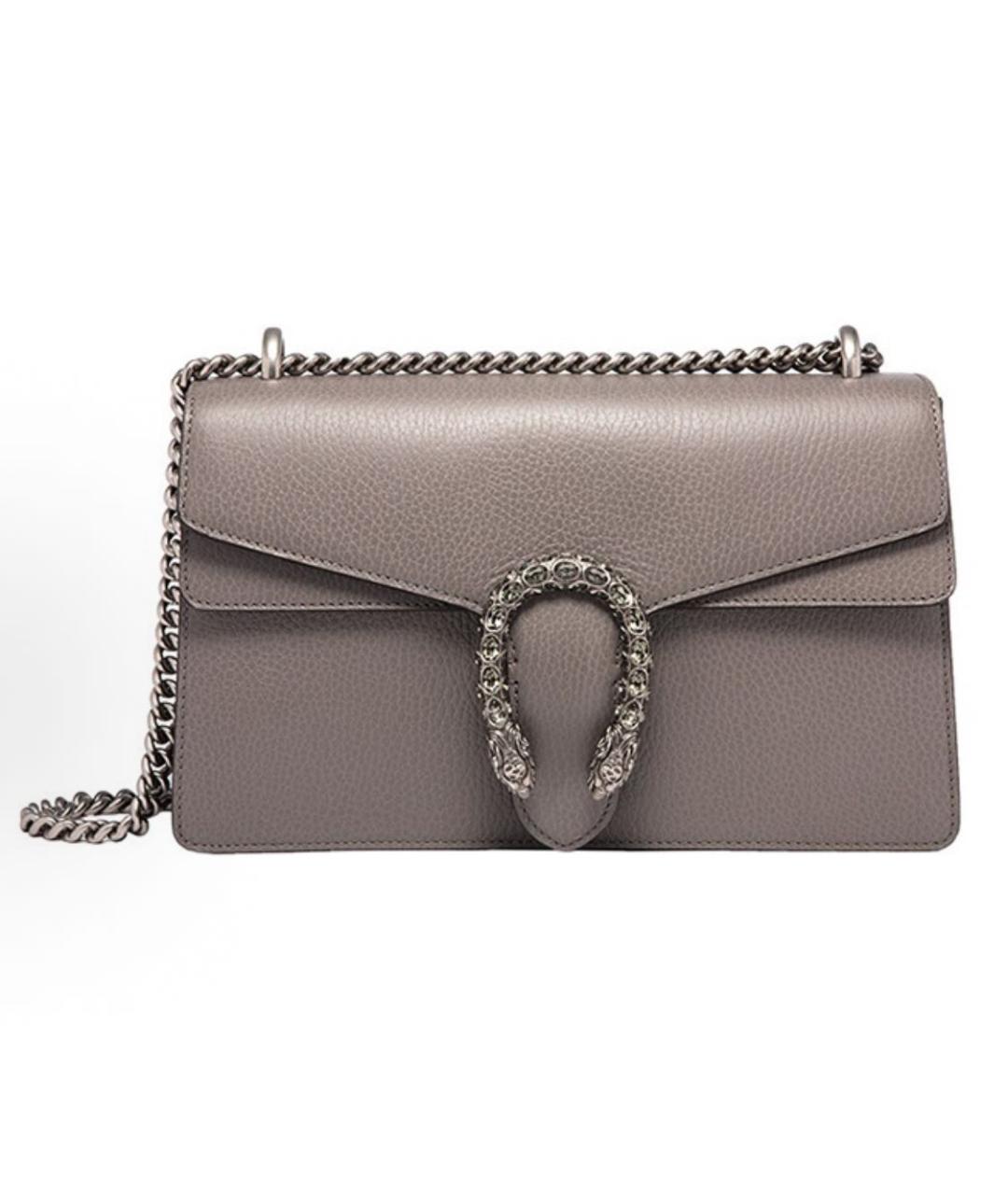 GUCCI Серая кожаная сумка через плечо, фото 9