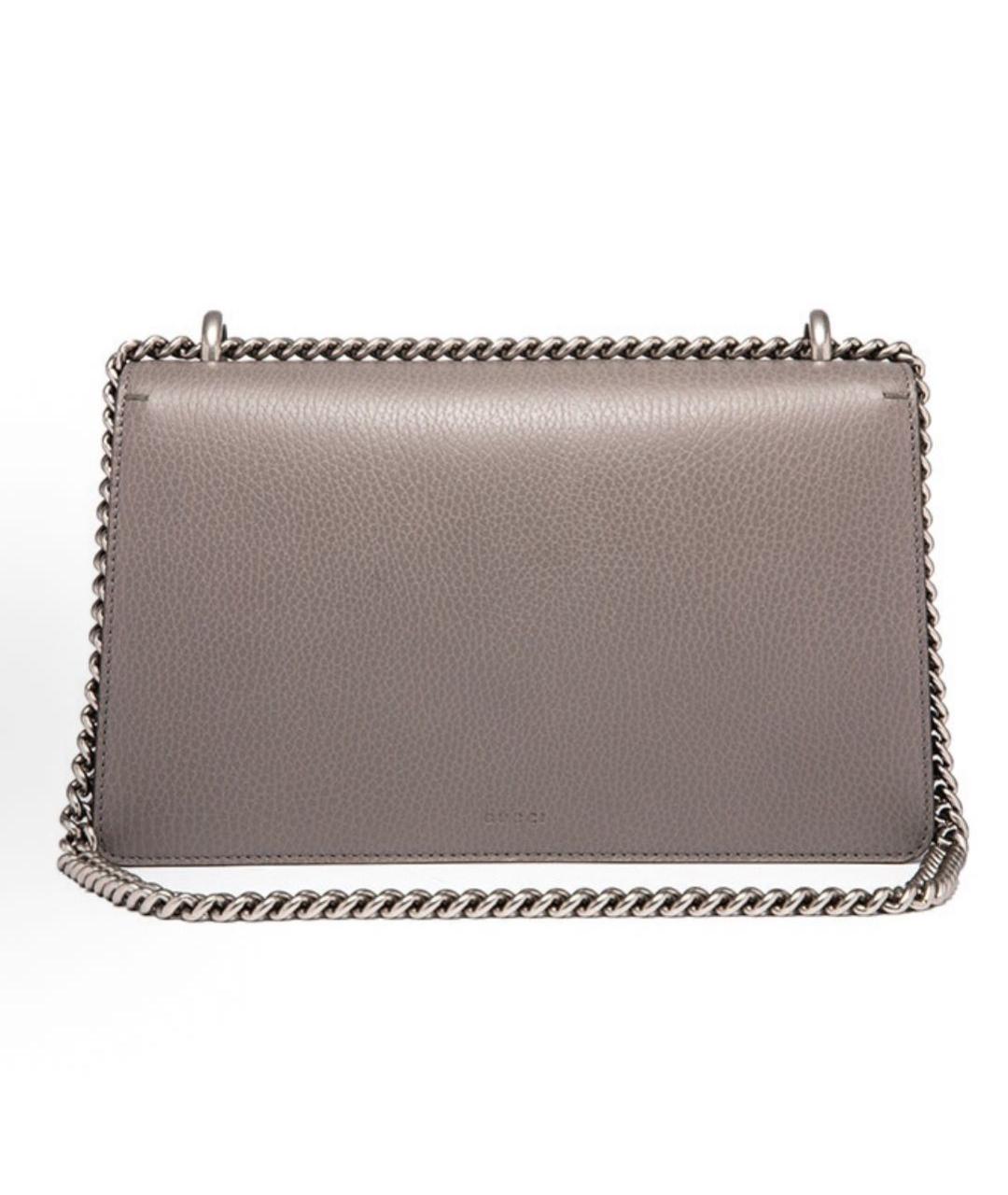 GUCCI Серая кожаная сумка через плечо, фото 5