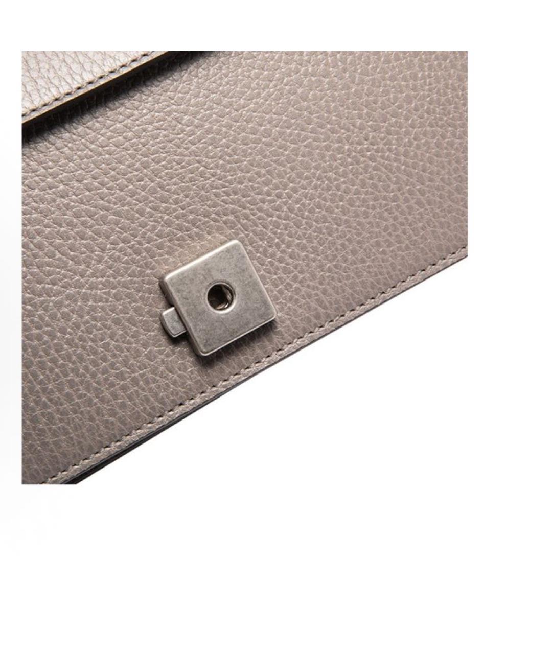 GUCCI Серая кожаная сумка через плечо, фото 2