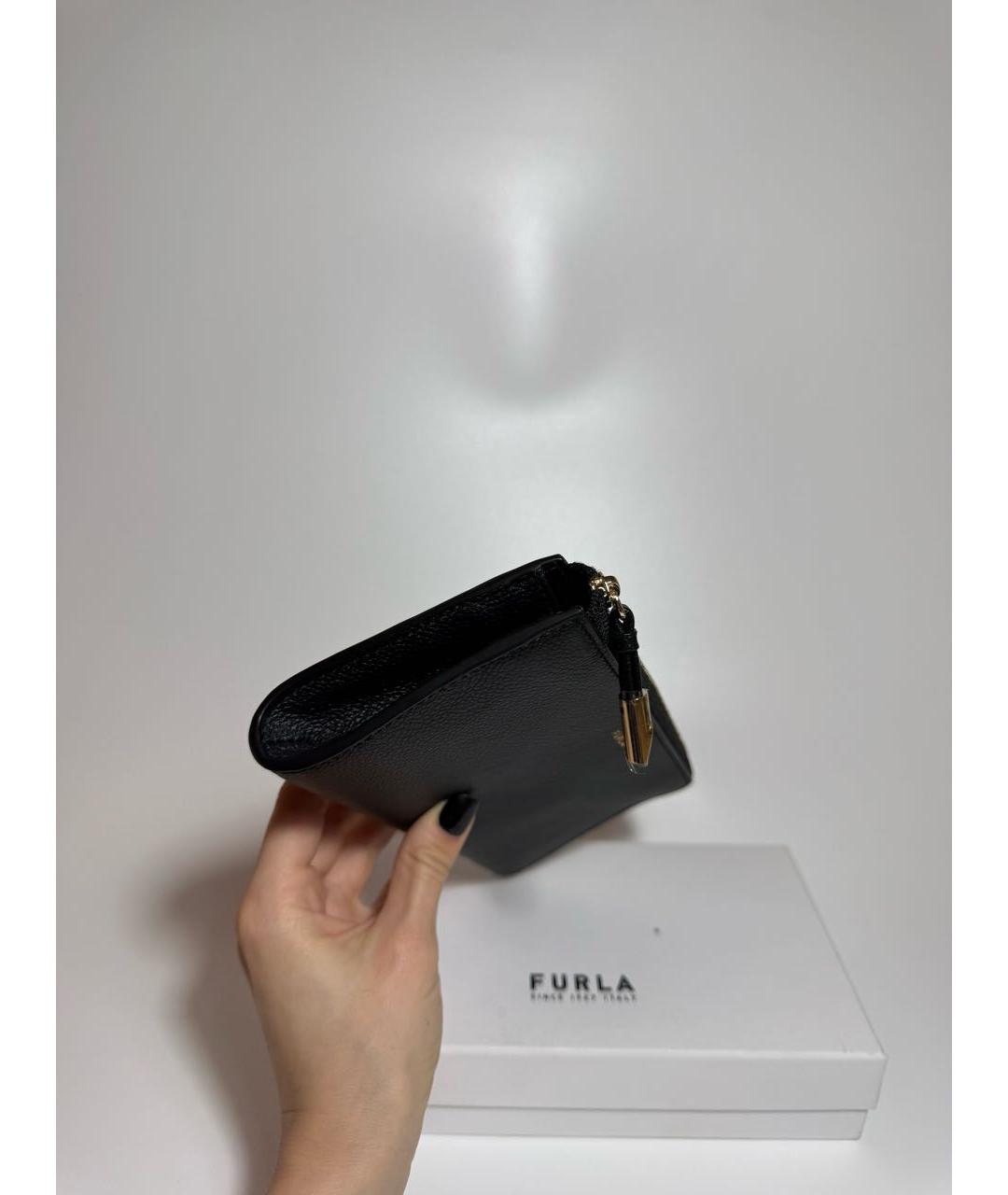 FURLA Черный кожаный кошелек, фото 2