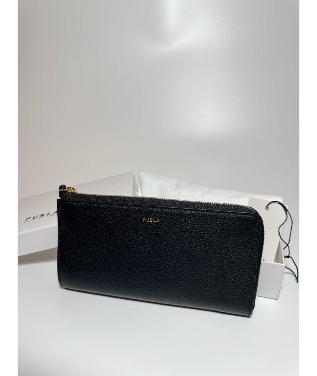 FURLA Черный кожаный кошелек, фото 6