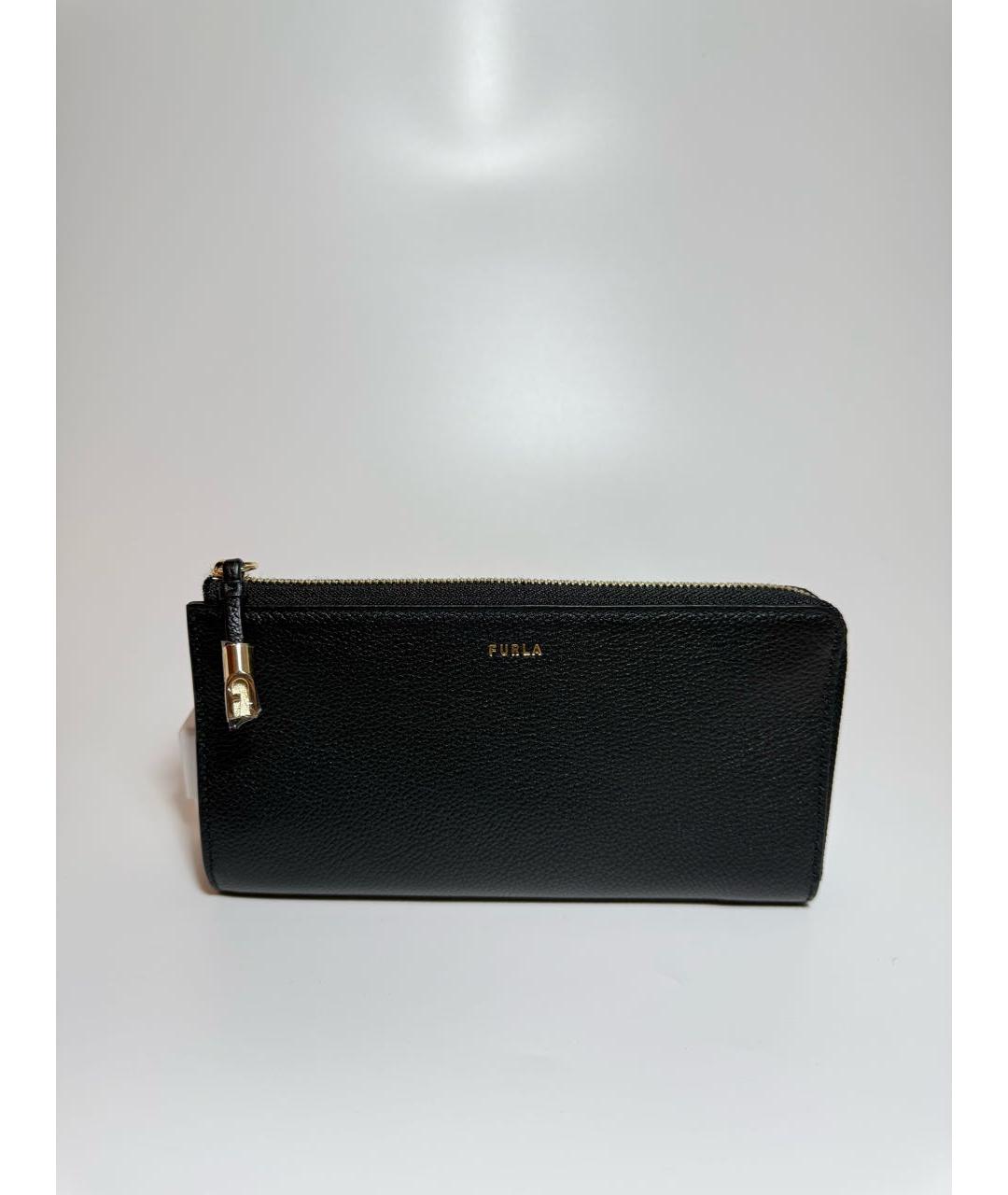 FURLA Черный кожаный кошелек, фото 7