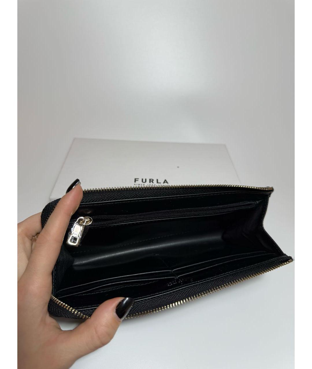 FURLA Черный кожаный кошелек, фото 5