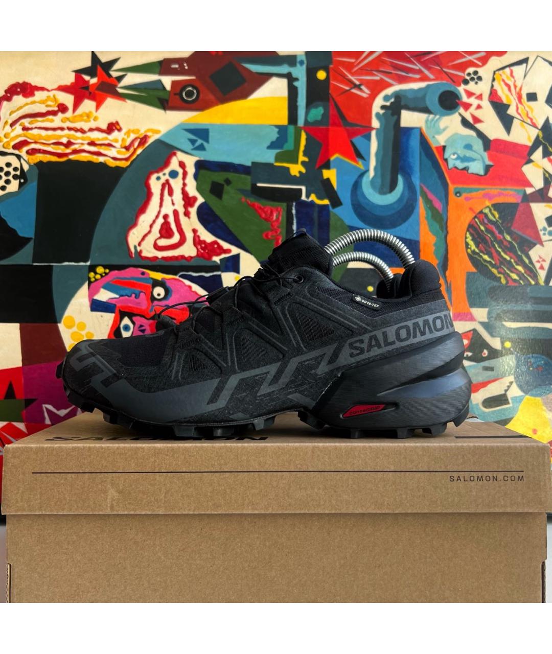 SALOMON Черные синтетические низкие кроссовки / кеды, фото 9