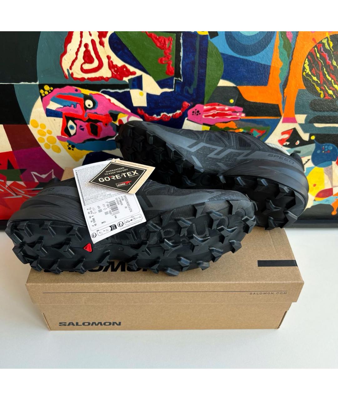 SALOMON Черные синтетические низкие кроссовки / кеды, фото 7