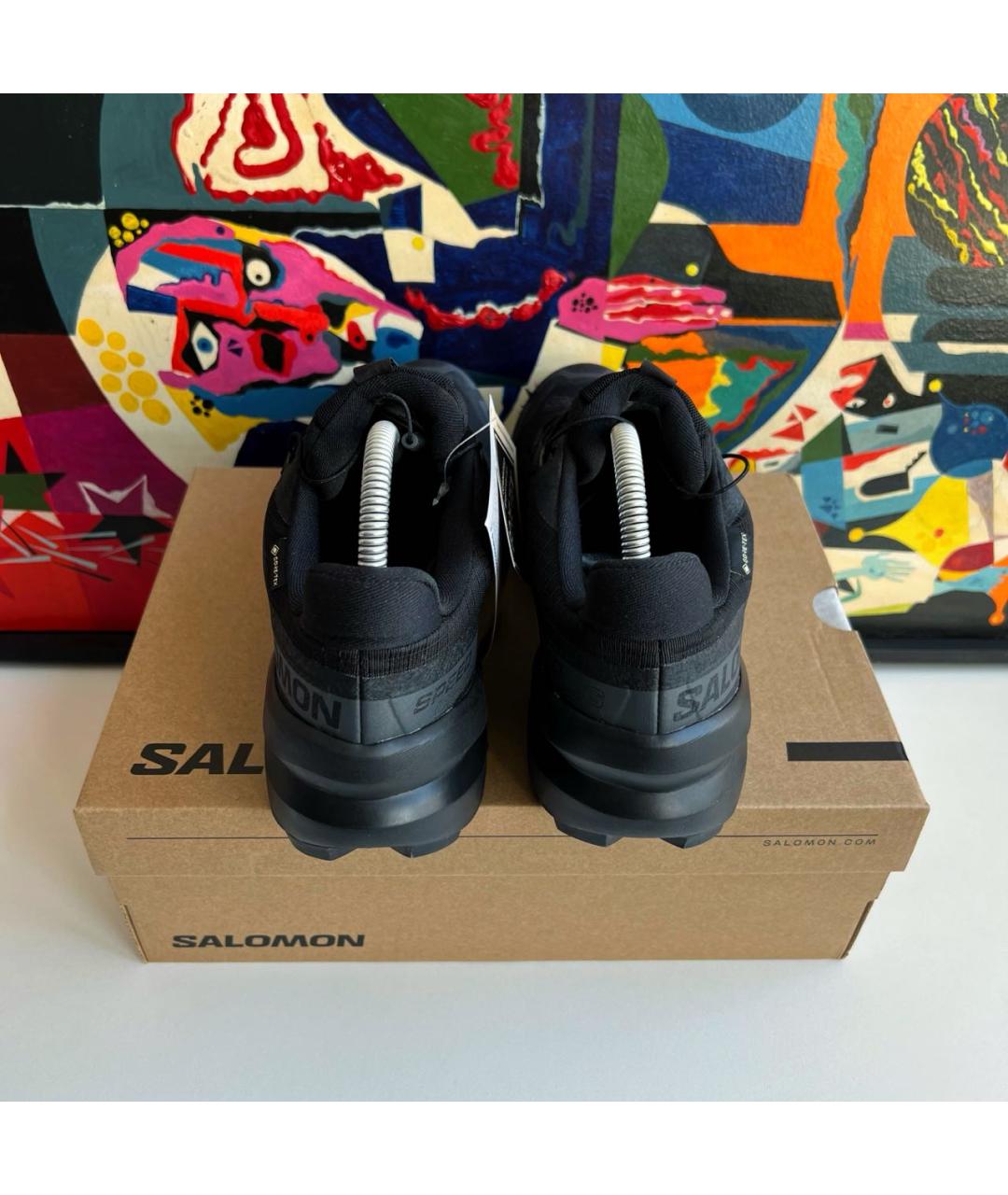 SALOMON Черные синтетические низкие кроссовки / кеды, фото 6
