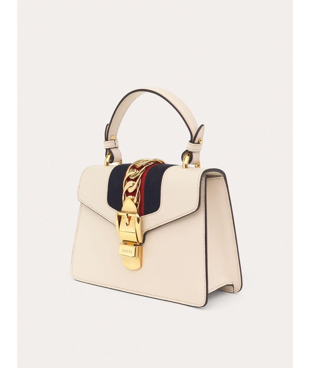 GUCCI Белая кожаная сумка через плечо, фото 2