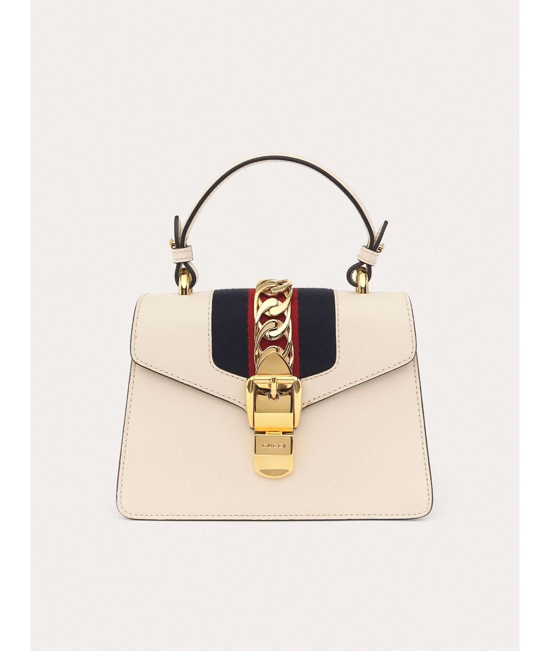 GUCCI Белая кожаная сумка через плечо, фото 9