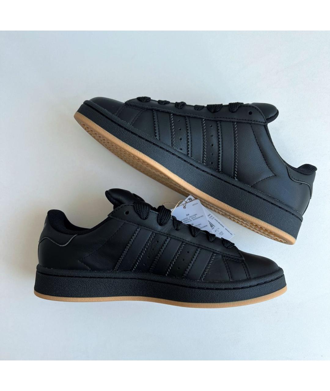 ADIDAS Черные кожаные низкие кроссовки / кеды, фото 3