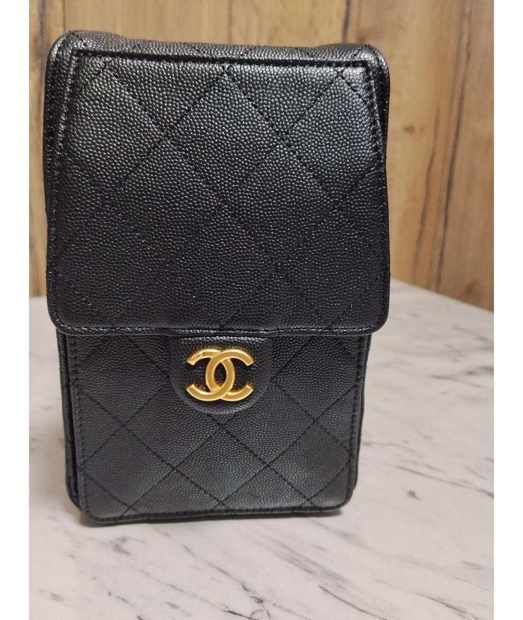 CHANEL Черная кожаная сумка через плечо, фото 5