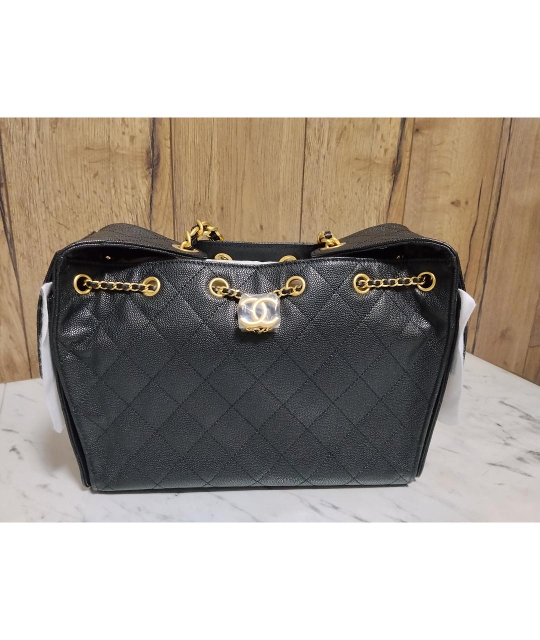 CHANEL Черная кожаная сумка через плечо, фото 2