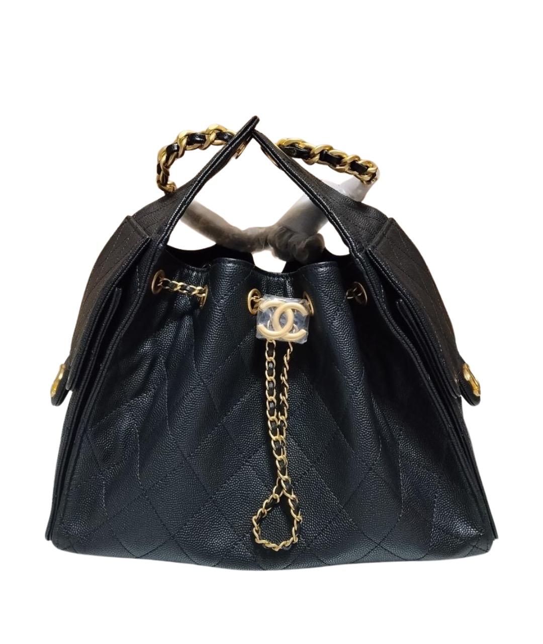 CHANEL Черная кожаная сумка через плечо, фото 1