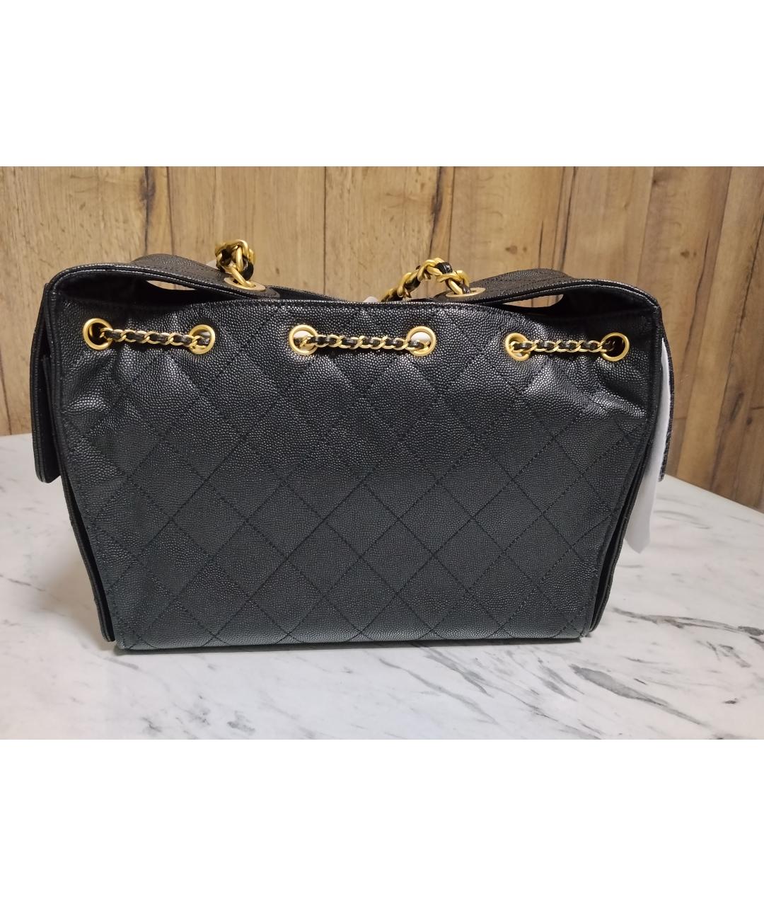 CHANEL Черная кожаная сумка через плечо, фото 3