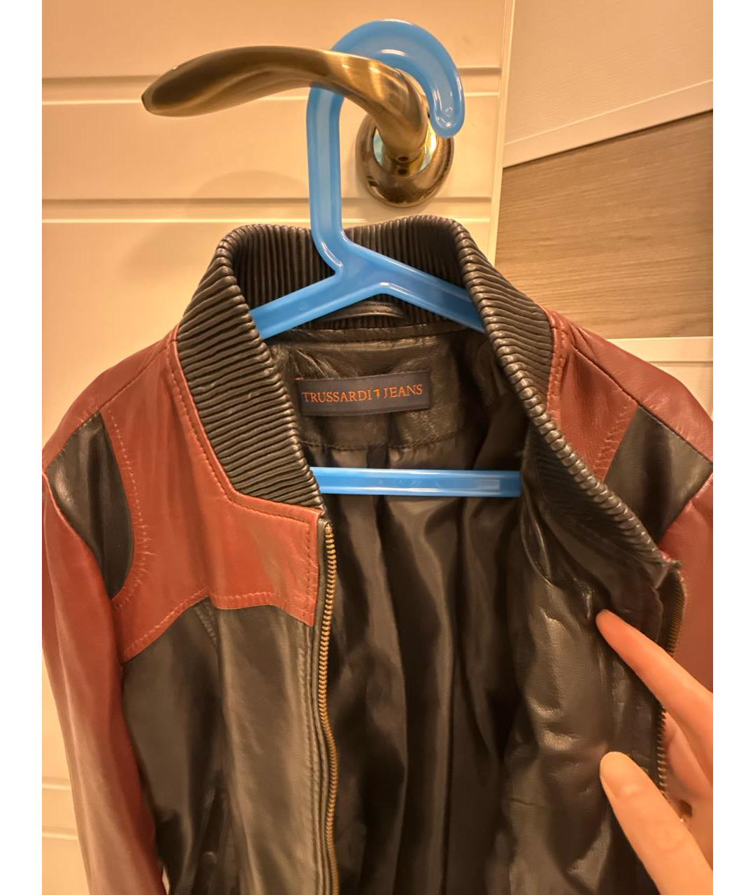 TRUSSARDI JEANS Мульти кожаная куртка, фото 3