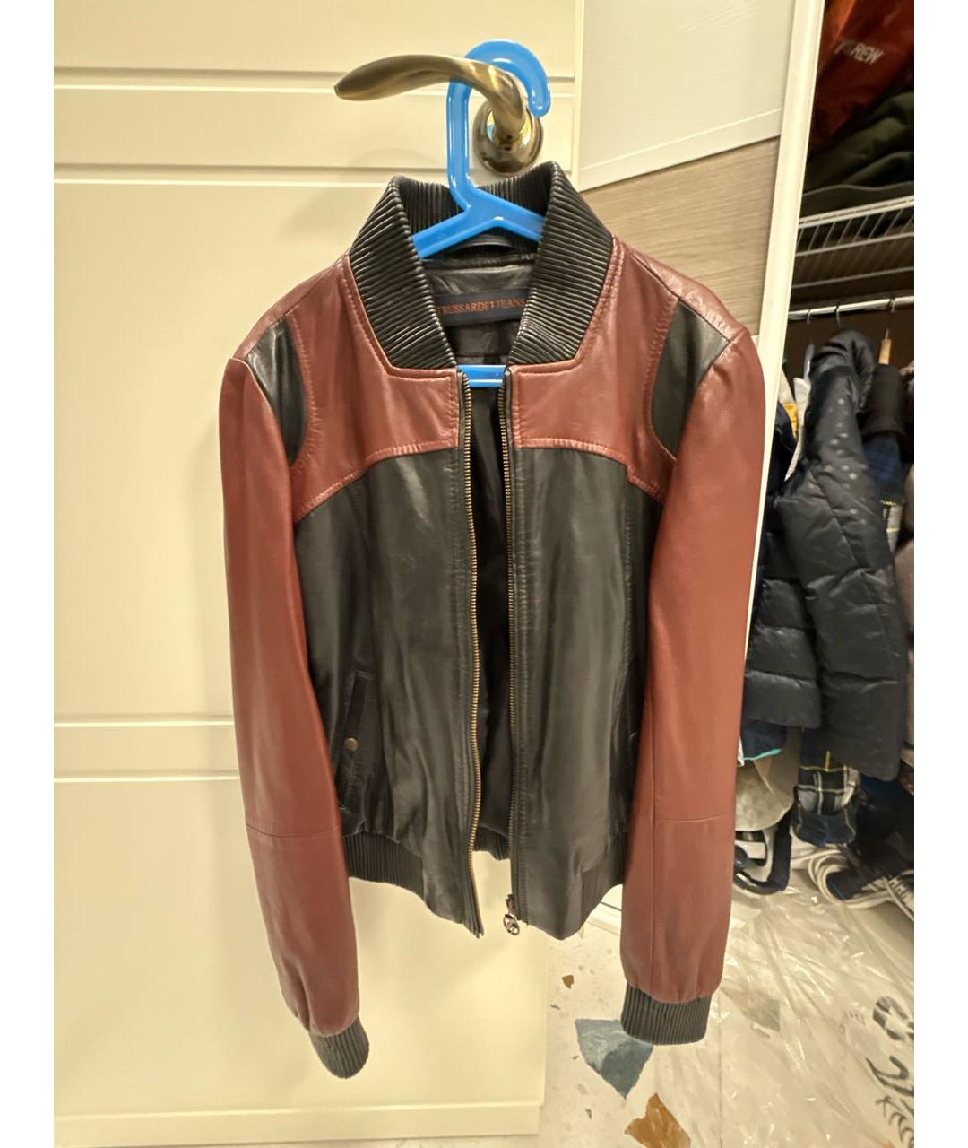 TRUSSARDI JEANS Мульти кожаная куртка, фото 4