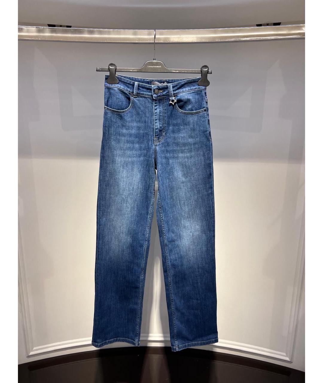 LORENA ANTONIAZZI Синие хлопковые прямые джинсы, фото 3